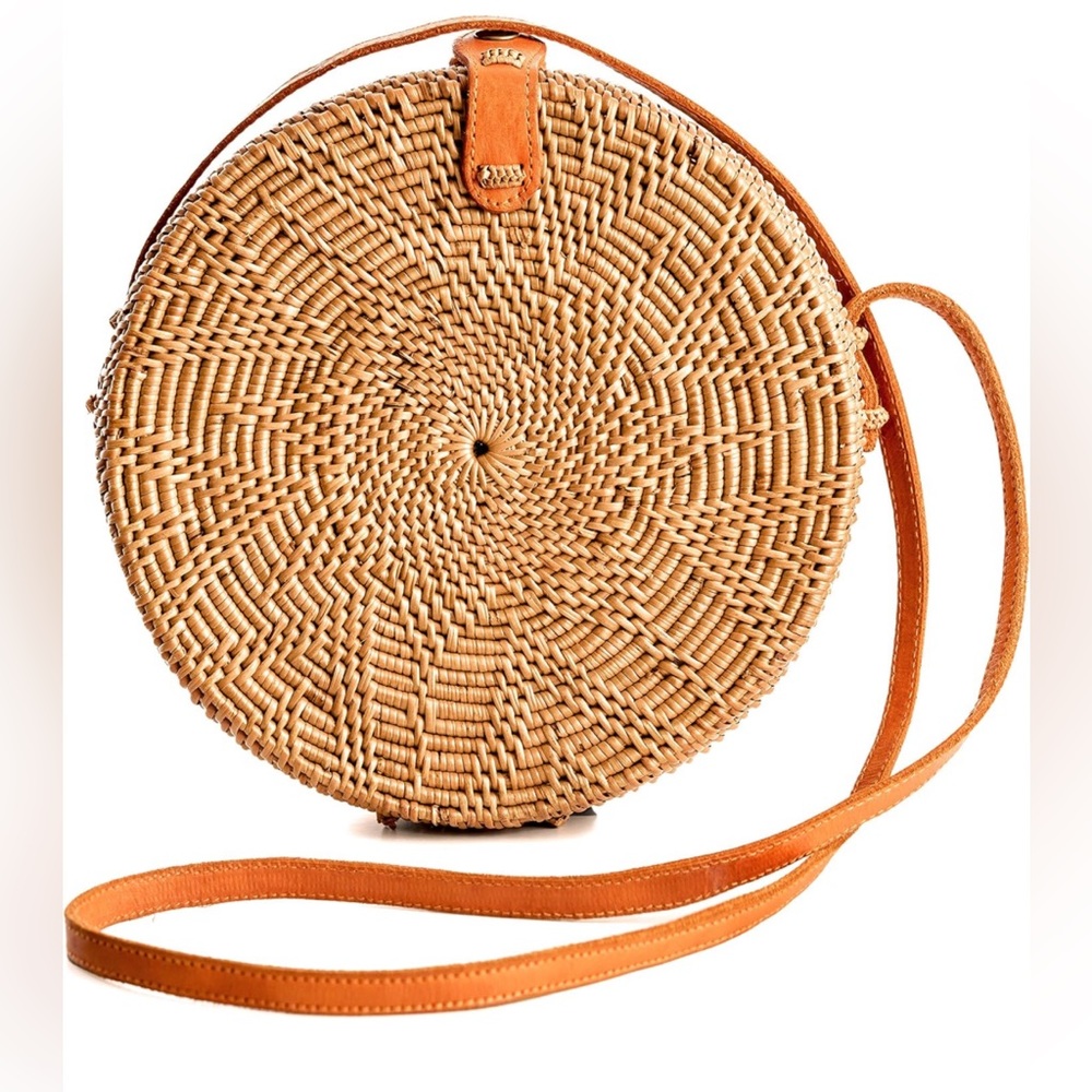 Handmade Balinese Rattan Bag, Round
